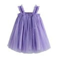 thumbnail image 2 of LYHaoo Girls Summer Party Dress With Star Moon Layer Sparkly Puff Sleeveless Dress For Toddler Kids Holiday Celebration，Princess Casual Dresses Sizes 18-24 Months Purple, 2 of 6