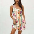 thumbnail image 4 of Oksale Robe Mignonne à Fleurs pour Femmes Décontractée Tendance Sans Manches Robes d'Été Plage Boho Robes Soleil Col Rond Robes de Vacances avec Poches Kaki TG, 4 of 6