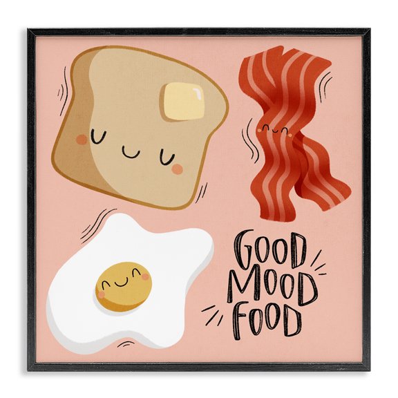 Stupell Industries Cottage Good Mood Food Breakfast Black Framed Giclee Art, 12 x 12, by Sarah Hickman