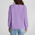 thumbnail image 4 of YUGYXL Womens Long Sleeves Sweatshirts Casual Round Neck Solid Color Sweatshirts with Pockets Fall Dressy Pullovers Purple XL, 4 of 7