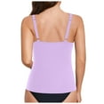 thumbnail image 6 of wamacs Summer Tankini Tops for Women Twist Front Push UpSwimsuits Beach Padded Adjustable Straps Swimwear Swim Tops Only (Gray,XL), 6 of 9