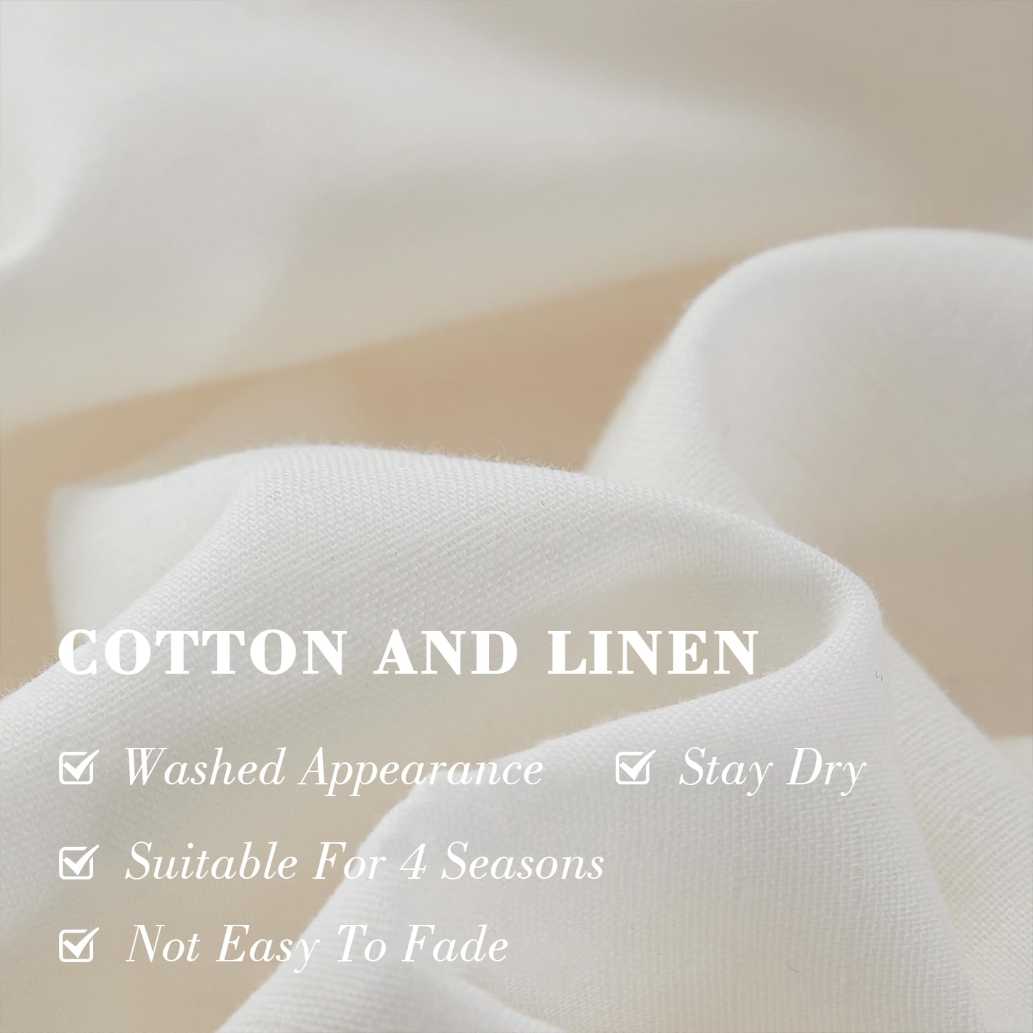 NAYOROOM 100% Organic Cotton Duvet Cover Full Size, 3 Pieces Double Layer Cotton Gauze Bed Set Duvet Cover,Pearl White