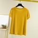 thumbnail image 4 of Pijama de manga corta para mujer, color liso, manga corta, camiseta fina, pijama de manga corta, blusa de poliéster, 4 of 8