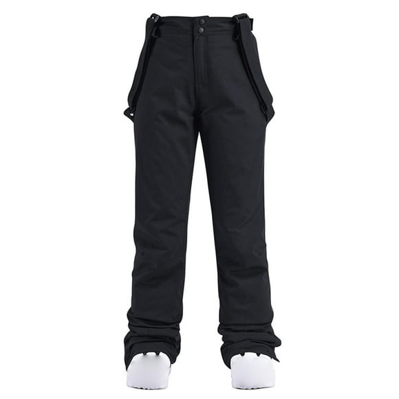 Salopette de Ski Noire, Isolée, Pantalon, Salopette Imperméable, Pantalon Léger Coupe-Vent Chaud, Pleine Longueur pour Fille Garçon Planche à Neige Femme Hiver L