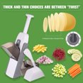 thumbnail image 4 of Multifunction Kitchen Slicer Vegetable Chopper Potato Cooking Gadget Use Vegetable Slicing Tool Carrot Meat Grater Thickness Adjuster Gray, 4 of 6