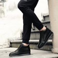 thumbnail image 3 of Men's Solid White High-Top Leather Platform Sneakers, 3 of 5