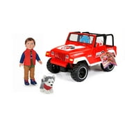 My Life As 18” Poseable Outdoorsy Boy Doll with Animal Rescue Jeep and Plush Pet Husky