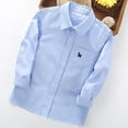 thumbnail image 4 of Boys' Button Down Shirt Long Sleeve - 100% Cotton Puppy Embroidered Casual Shirt for Kids, Blue, Sizes 3-16 Years,Size 11-12 T, 4 of 7