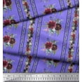 thumbnail image 3 of Soimoi Purple Rayon Fabric Leaves & Floral Printed Fabric 1 Yard 42 Inch Wide, 3 of 3