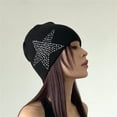 thumbnail image 6 of Women Slouchy Beanie Hat with Rhinestone Skulls Beanies Chunky Ski Cap Winter Warm Knit Hat, 6 of 7