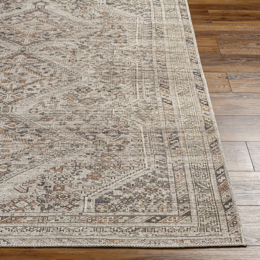 Livabliss Washable Rugs for Living Room, 3x8 Amelie Traditional Gray Runner Area Rug, Bedroom Dining Room Home Decor Stain Resistant Carpet (2'7" x 7'10" Runner)