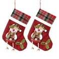 thumbnail image 5 of JWshufel 2 Pack Christmas Stocking Gift for Festive Decorations with Snowman Santa Deer Design for Home School and Parties Superior Quality for Lasting Use 9.8in Red, 5 of 5