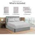 thumbnail image 3 of CGK Linens 4-Piece Extra Deep Pocket Sheet Set With Extra Matching Pillowcases - Twin Size Bed Sheets Fits 18"-24" Mattresses, Light Gray, 3 of 7