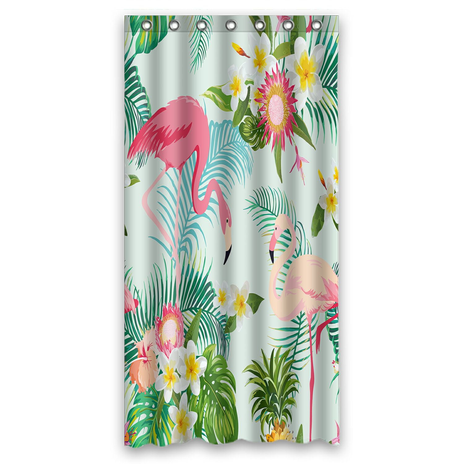 ABPHQTO Tropical Flowers Birds Vintage Flamingo Waterproof Polyester