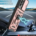 thumbnail image 6 of Galaxy A32 5G Case, Samsung Galaxy A32 5G Case with HD Screen Protector, Heavy Duty Shockproof Phone Cover with Magnetic Kickstand Ring for Galaxy A32 5G, Rose Gold, 6 of 14