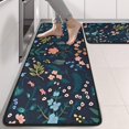 thumbnail image 2 of Kitchen Rugs Sets Of 2,Pioneer Flower Floral Print Pattern Anti Fatigue Kitchen Mat Rugs Non Slip Washable,Decorative Kitchen Floor Mats for Kitchen,Sink,Laundry,17"x47"+17"x47", 2 of 5