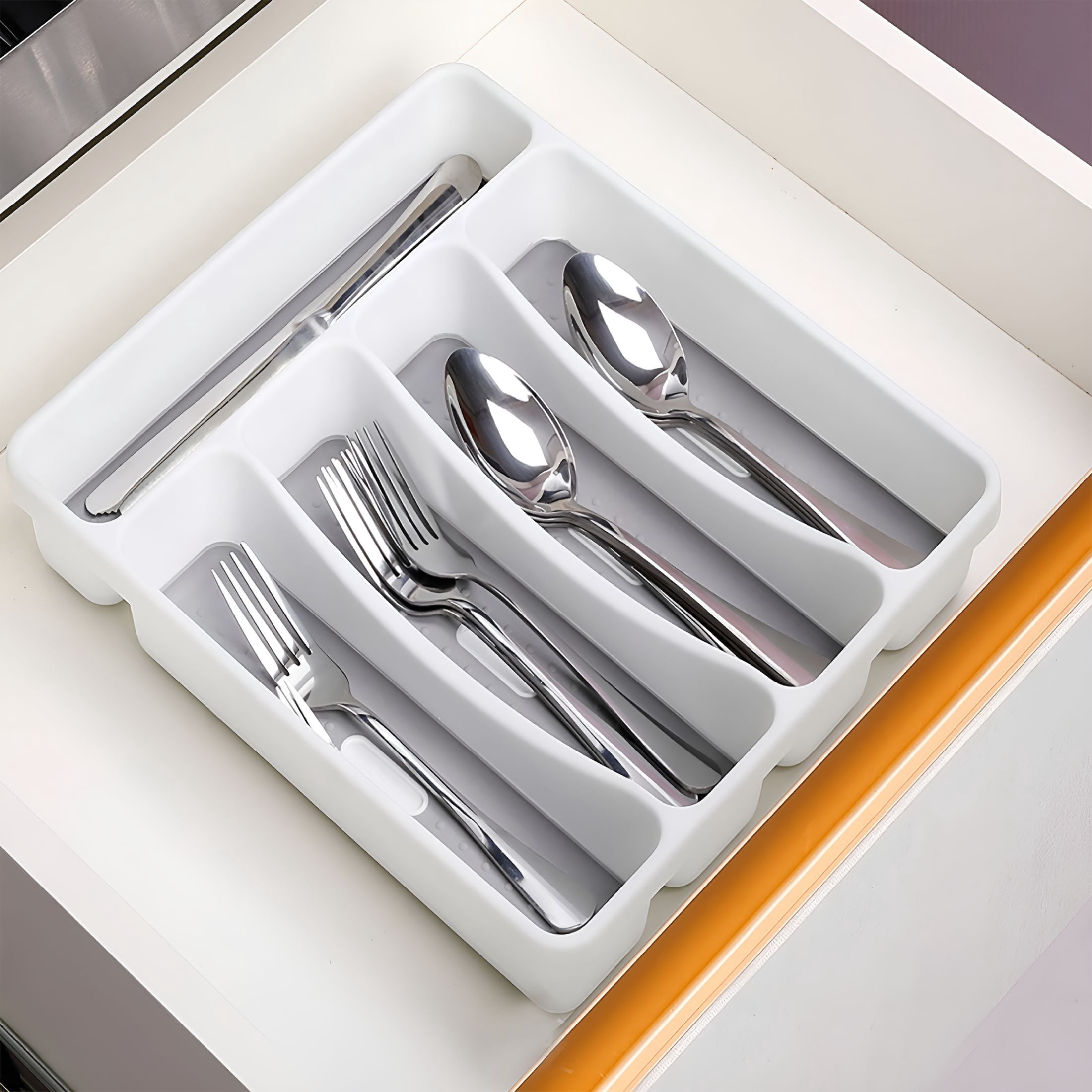ACDANC 2026 New Silverware Tray 5-Compartments Kitchen Organizer, for Kitchen Storage, Utensil Organization, Countertops, Drawers, Home Organization.