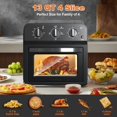 thumbnail image 5 of 12.60×12.60×11.81 Inch 13QT Stainless Steel Air Fryer Toaster Oven Combo, 360° Hot Air Circulation & Timing Temp Control, 7-in-1 Multifunctional Countertop Oven for Home Kitchen Black, 5 of 6