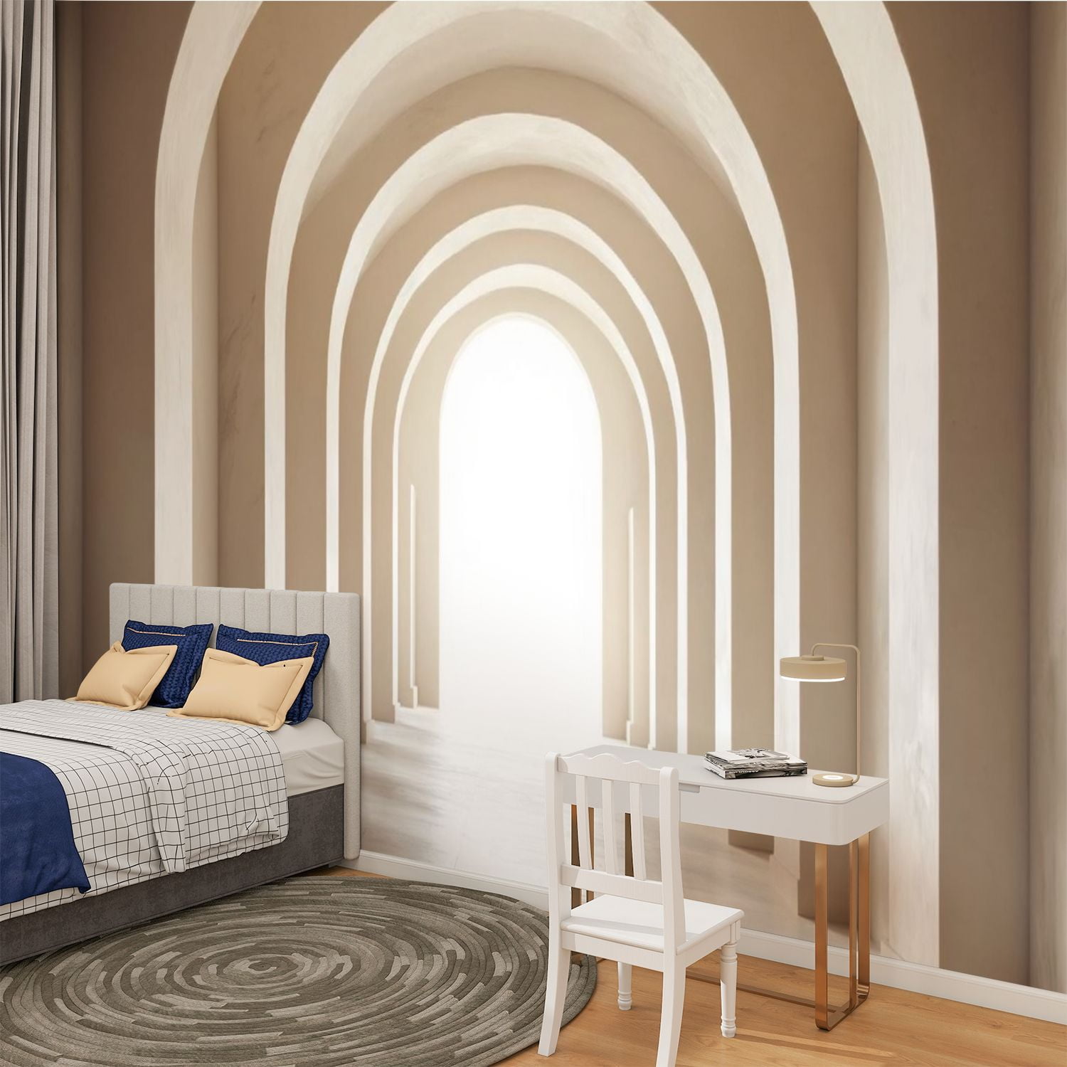 Peel and Stick Wallpaper Archway Wall Mural 3D Church Door Living Room Corridor Entryway Decor Modern Art Wall Mural Decor Self Adhesive and Removable 100in x 144in