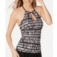 thumbnail image 2 of Island Escape MARRAKESH BLACK Halter Keyhole Tankini Swim Top, US 14, 2 of 3