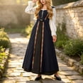 thumbnail image 5 of LEKWK Renaissance Dress for Women Lace-Up Long Sleeve Maxi Dress Vintage Medieval Dress Flowy Gorgeous Outfit for Halloween Cosplay Theme Party, 5 of 7