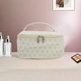thumbnail image 5 of Bolsas de Maquillaje de Viaje de Puntos Cuadrados Ligeras Únicas 1 Pc para Viaje Blanco Amarillo Poliéster, 5 of 5