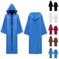 thumbnail image 6 of Virmaxy Halloween Costume Unisex Hooded Costume Robe Solid Color Full Coverage Dress Up Cloak with Sleeves for Halloween Cosplay Theme Parties Brown, 6 of 6