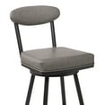 thumbnail image 3 of Denver Contemporary 26" Counter Height Barstool in Black Finish and Vintage Grey Faux Leather, 3 of 6