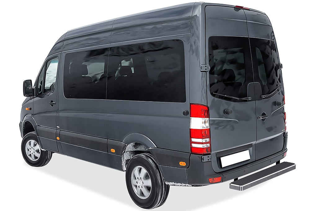 APS Rear Step Bar 5in Silver Compatible with Dodge Sprinter 2007-2009 Full Size Van & Mercedes-Benz Sprinter 10-26(Exclude Passenger Van With Rear A/C and 2015 4X4) (Side Steps Side Bars)