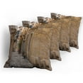 thumbnail image 5 of Ambesonne Travel Throw Pillow Cover 4 Pack, Old Narrow Street Town, 16", Sand Brown, 5 of 7