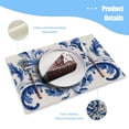 thumbnail image 3 of BaHomeck placemats Set of 4 Hand-Painted Blue And White Pattern Cotton Linen rectangle Placemats for Kitchen Dining Table Indoor,Outdoor,18*12inch, 3 of 4