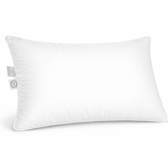 East Coast Bedding 100% Down 600 Fill Power Bed Pillow, 400 Thread Count Cotton Shell - Firm Loft, Queen, 2-Pack