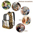 thumbnail image 5 of ZIATUBLES Clear Backpack, Heavy Duty Fabric & PVC Transparent Bookbag with Cow Sunflower Leopard Bow Print, Large Capacity See Through Backpack for School College Work Travel Security, 5 of 7