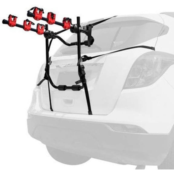 Car Bicycle Rack 3-Bike, Vehicle Trunk Mount Bike Rack F Frame Foldable Bicycle Carrier Holder for Most Cars SUV Sedan Hatchback Minivan, 88lbs Load