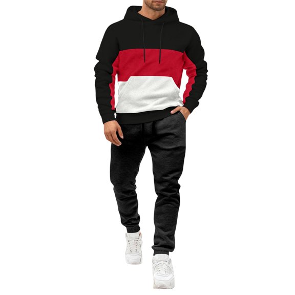 Track Suits Mens 2 Pieces Set Hoodie Pullover Sweatshirts for Men With Pockets And Joggers Sweatpants