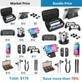 thumbnail image 3 of Mooroer Switch OLED Accessories Bundle 27 in 1 for Nintendo Switch OLED Model 2021, Gift Kit for OLED Carrying Storage Case, Dockable Protective Case Covers, Screen Protector, Joycon Grip & More, 3 of 9
