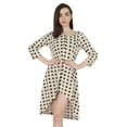 thumbnail image 1 of Inkmeso Printed Round Neck Cotton Dresses For Womens Asymmetrical Hem Short MiniDress, 1 of 7