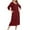 Wine, variant on Maplenight Zip Up Robes for Women 3/4 Sleeve Long Housecoat Soft Nightgowns Sleepwear Mumu House Dresses with Pockets