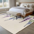 thumbnail image 4 of Large Area Rugs for Living Room Bedroom, Purple Flowers 8'x10' Rug Washable Carpet Runner Indoor Outdoor, Weeping Spring Floral Rustic Pastoral Non Slip Floor Mats Rug for Kitchen, Patio, 4 of 8