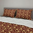 thumbnail image 2 of Yin Yang Comforter & Sham Bedding Set, Oriental in Triple Circular Form with Everlasting Knot, 3 pcs Duvet Set Microfiber Filling Quilt, 5 Sizes, Sand Brown and Ruby, by Ambesonne, 2 of 4