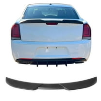 Ikon Motorsports Trunk Spoiler Compatible with 2011-2023 Chrysler 300, M Style Matte Black ABS Blow Molding Add-on Rear Trunk Lid Spoiler Wing Lip