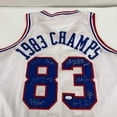 thumbnail image 4 of 1982-83 Philadelphia 76ers NBA Champions Team Signed Jersey JSA COA, 4 of 11