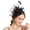 Black, variant on D-GROEE Retro Style Feather Hat for Women Tea Party Headband Wedding Elegant Bridal Fascinator Feather Mesh Feathers Hair Clip