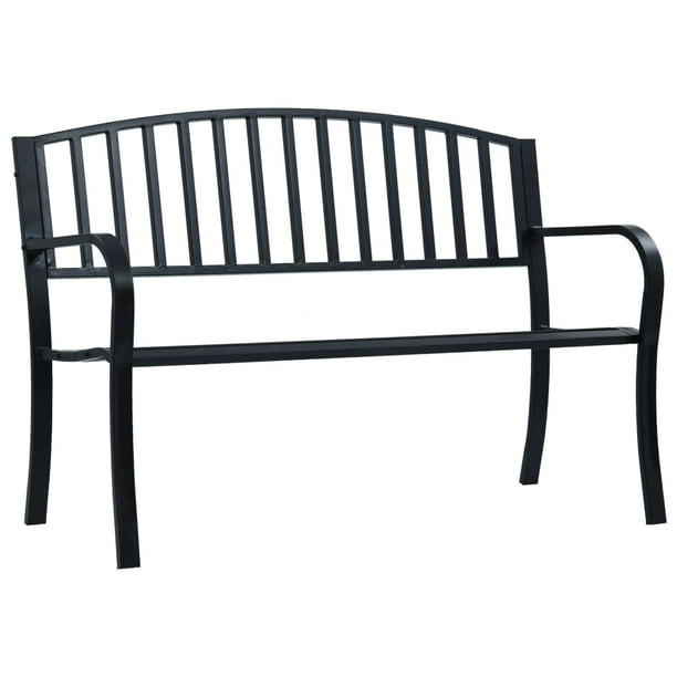 Garden Bench 49 2 Black Steel Outdoor Benches Color Com Garden Bench 49 2 Black Steel Outdoor, Garden Treasures Patio Bench