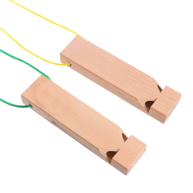 Miangastore 2pcs Wooden Train Whistle Toys Wooden Whistles Children Musical Instrument