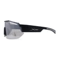 thumbnail image 4 of Mens Xloop Half Rim Oversize Shield Sharp Plastic Sunglasses Matte Black Grey Silver Mirror, 4 of 4