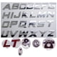 thumbnail image 2 of WL Car-styling - Letras y números en cursiva de 25 mm, emblema de alfabeto de metal 3D para bricolaje, insignia digital para decorar el maletero del coche, pegatinas, 2 of 5