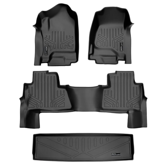 SMARTLINER 3 Rows Custom Fit Floor Liners Compatible with 2015 - 2020 Chevrolet Tahoe 8 Passenger (Gasoline | Fits with 2nd row bench seat)