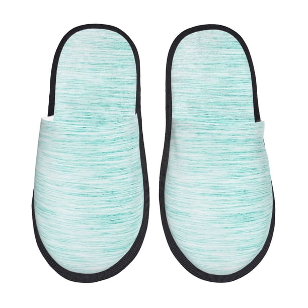 Balery Blue Bright Pantuflas de Casa de Felpa Silenciosas con Diseño Estampado, Zapatillas Cómodas Antideslizantes de Algodón para Interior-Medium