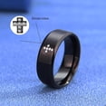 thumbnail image 4 of Mens Wedding Band Ring - 8mm Stainless Steel Engagement Promise Rings for Men Women, Cross Classic Ring with Cubic Zirconia for Men Jewelry Gift Ring Size 6 7 8 9 10 11, 4 of 7